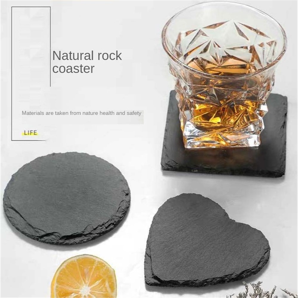 B-1117 Rock Stone Table Cup Mat Coffee Milk Cup Pad Bowl Heat Insulation Pad Coasters Non-slip Placemat - Burr Round-3