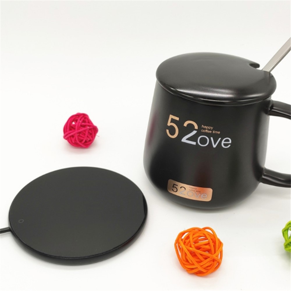 A308 USB Cup Mug Warmer with Indicator Light and Switch Cup Coaster Warmer Beverage Heater for Home Office - Silver-2