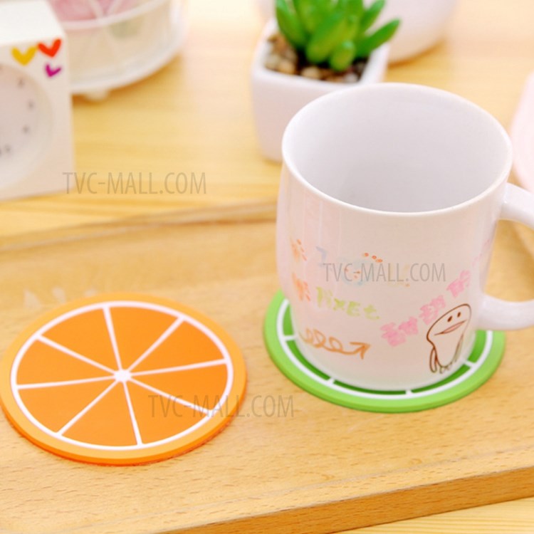 7Pcs/Set Fruit Shape PVC Cup Pad Non Slip Bowl Mat Heat Insulation Coaster Hot Drink Holder Placemat-3