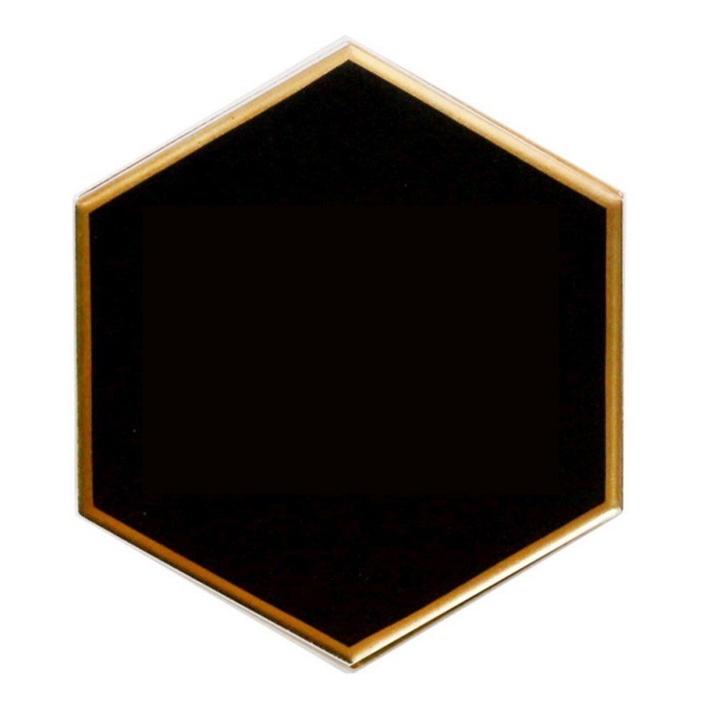 Nordic Style Hexagon Gold-plated Ceramic Placemat Heat Insulation Cup Coaster Table Mats Pads - Black-1
