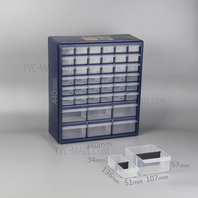 42 Drawers Desktop Storage Box Plastic Perfume Jewelry Screw Container Small Accessories Organizer Box - Blue-5