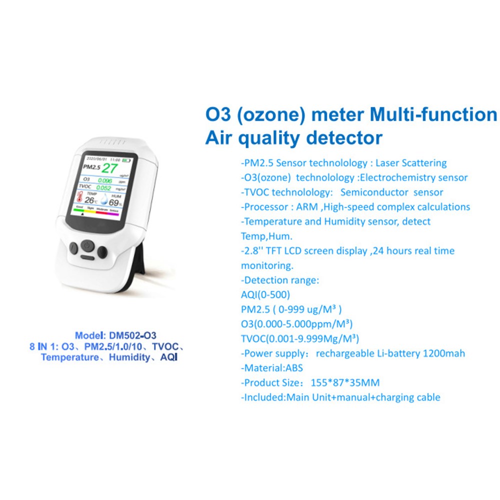 Air Quality Pollution Monitor Temperature Humidity Meter Teste PM2.5 Dust Detector for Home and Office-4