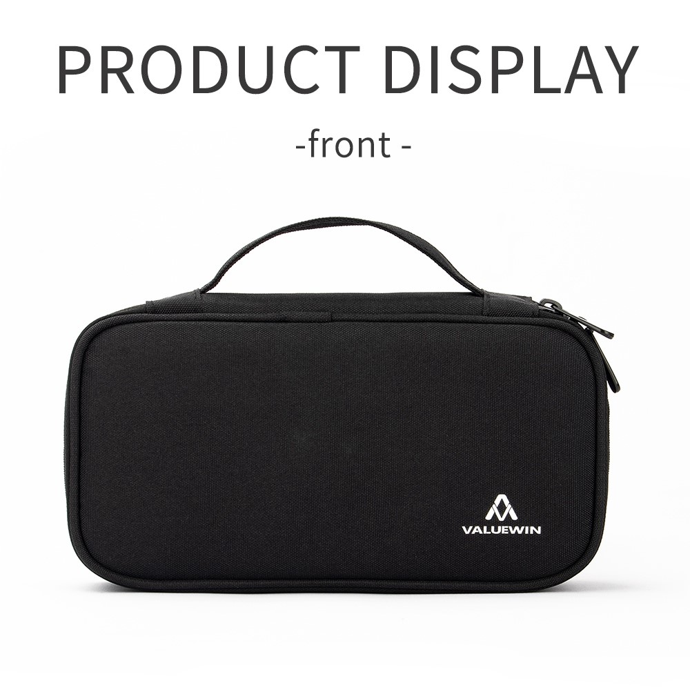 VALUEWIN MD089 Digital Accessories Pouch Data Cable Power Bank Storage Case Phone Mouse Carrying Bag, Size: S - Black-5