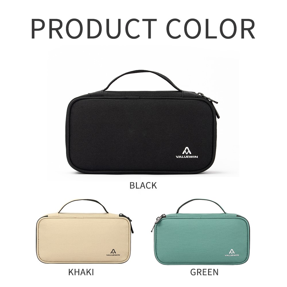 VALUEWIN MD089 Digital Accessories Pouch Data Cable Power Bank Storage Case Phone Mouse Carrying Bag, Size: S - Black-6