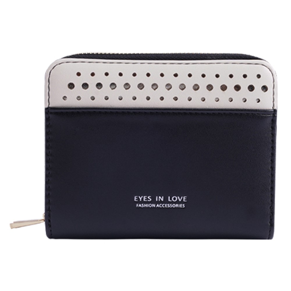 FFY FY6024-23 PU Leather Women Casual Folding Short Wallet Cards Cash  Holder Coin Purse - Black-TVC-Mall.com
