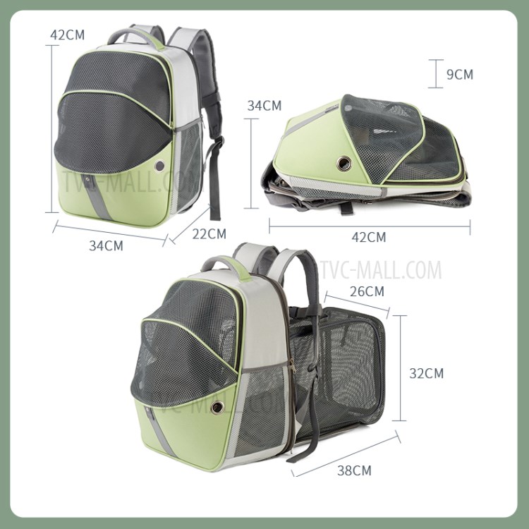 LDLC QS-067 Contrasting Color Pet Backpack Breathable Dog Cat Shoulders Bag Outdoor Travel Pet Carrier - Pink-5
