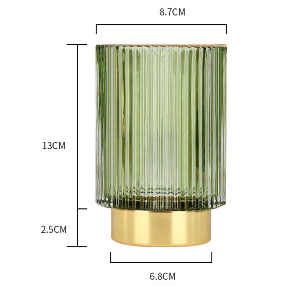 Thickened Glass Storage Bucket Pen Holder Storage Tank Cup Makeup Brush Bucket Desktop Organizer, Size L - Blackish Green-5