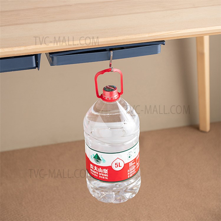 S Size Self-Adhesive Under Desk Drawer Hidden Plastic Storage Box Stationery Sundries Organizer Box - Blue-6