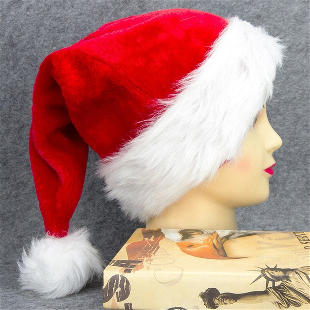 Classic Red and White Christmas Hat Santa Hat Xmas Holiday Hat Party Supplies-2