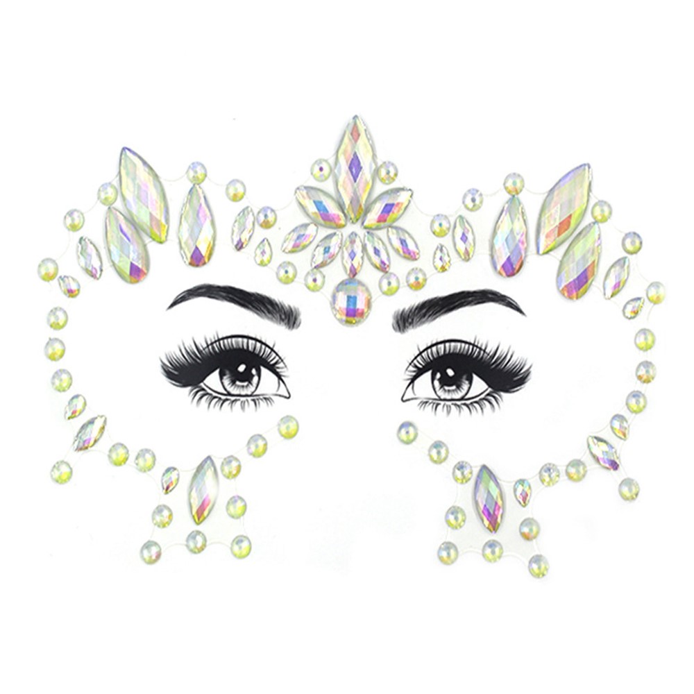 Halloween Face Eyebrow Luminous Sticker Glowing Face Tattoo Sticker for Masquerade Party - Y0014-2