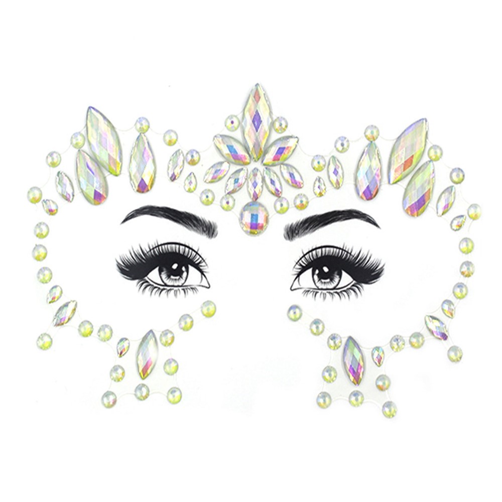 Halloween Face Feebrow Luminous Sticker Glowing Face Tattoo Sticker For Masquerade Party - Y0014