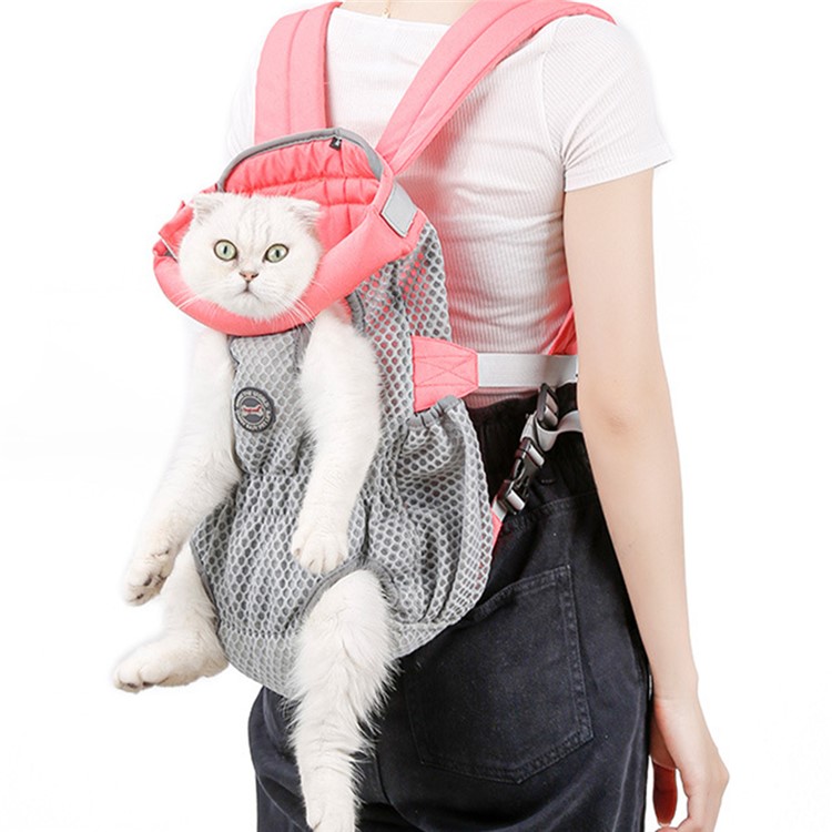 Doglemi PD30010 Pet Delantero Mochila Mochila de Malla Transpirable Malla de Gato Bolso de Hombro Para Viajes al Aire Libre - Gris / L-6