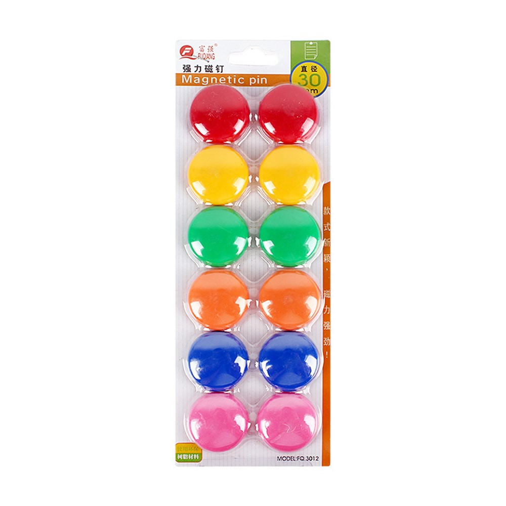 12PCS/Pack 30mm Mini Fridge Magnets Round Magnetic Button Whiteboard Magnets-10