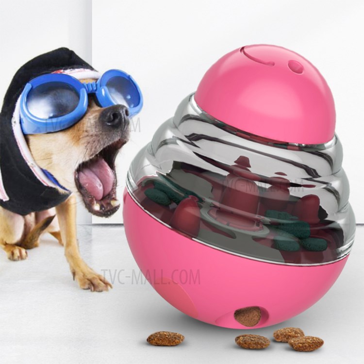 For Dog Daily Fun Playing Toy Eating Helping Device Shake Leaky Ball - Rose-1