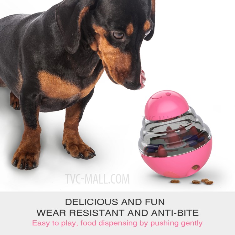 For Dog Daily Fun Playing Toy Eating Helping Device Shake Leaky Ball - Rose-3