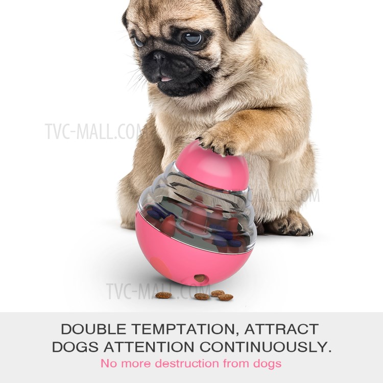 For Dog Daily Fun Playing Toy Eating Helping Device Shake Leaky Ball - Rose-4