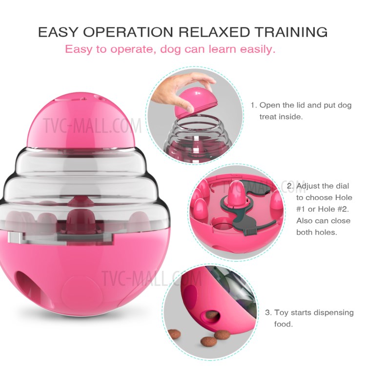 For Dog Daily Fun Playing Toy Eating Helping Device Shake Leaky Ball - Rose-5