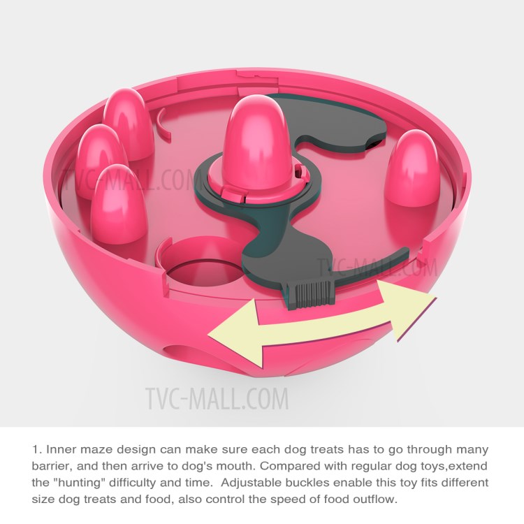 For Dog Daily Fun Playing Toy Eating Helping Device Shake Leaky Ball - Rose-7