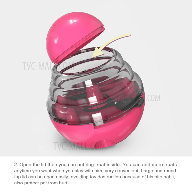 For Dog Daily Fun Playing Toy Eating Helping Device Shake Leaky Ball - Rose-8