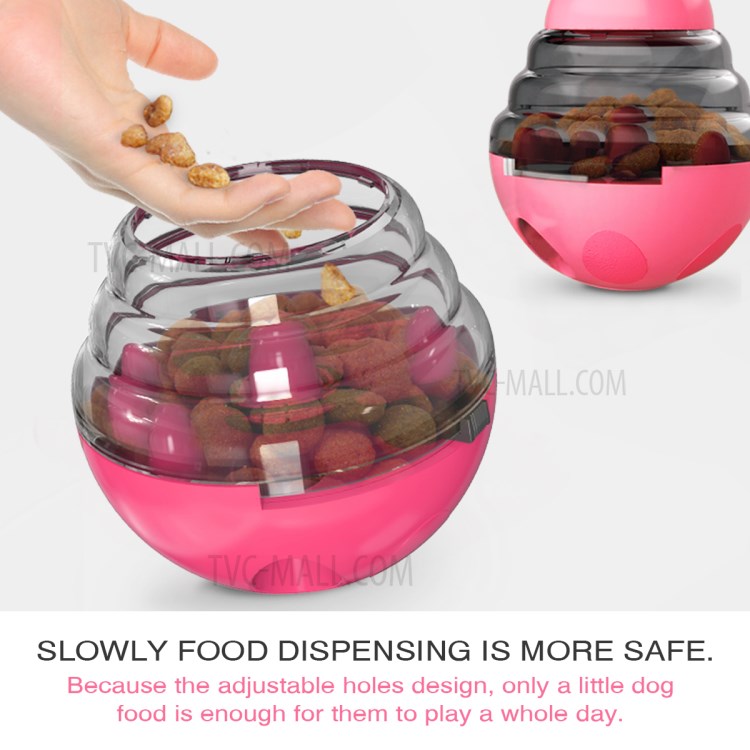 For Dog Daily Fun Playing Toy Eating Helping Device Shake Leaky Ball - Rose-9