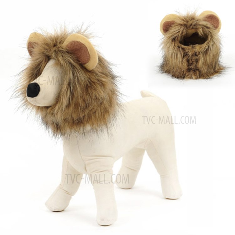 Lion Headgear Decorative Hat Dog Cat Costume, Size: M-1