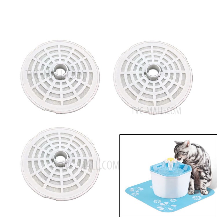 3Pcs/Set Pet Water Fountain Filter Cat Dog Water Dispenser Cotton Activated Carbon Pad-1
