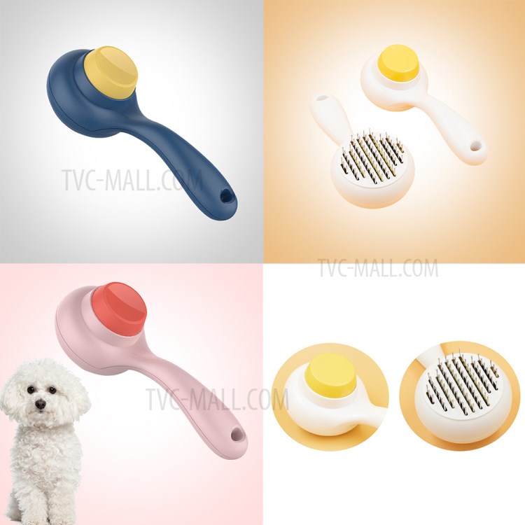 Pet Dog Comb Hair Remover Pet Hair Shedding Comb Grooming Slicker Brush - Blue-3