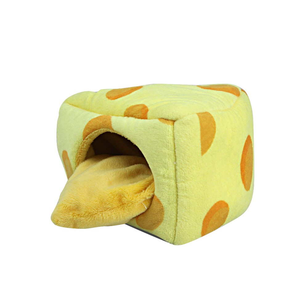 TG-PB081 Winter Warm Hamster Bed Cheese Shaped Pet Sleeping Nest for Small Furry Animal-4