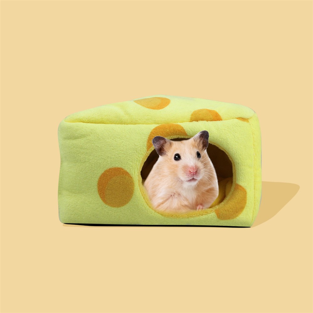 TG-PB081 Winter Warm Hamster Bed Cheese Shaped Pet Sleeping Nest for Small Furry Animal-7