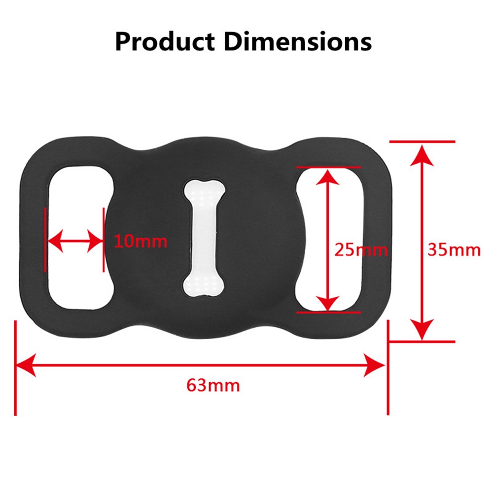 Bone Shape Design Pet Dog Tracking Locator Anti-lost Silicone Protective Case Cover for Apple AirTag - Red-6
