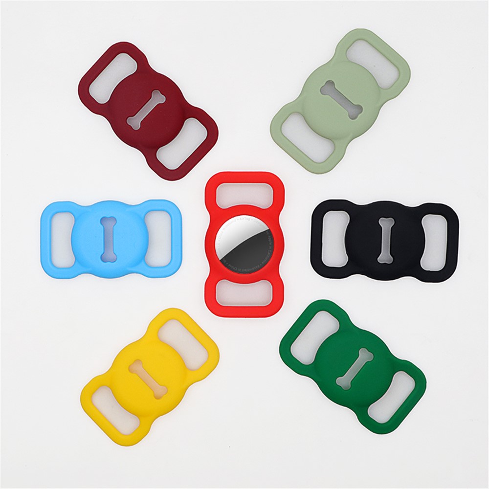 Bone Shape Design Pet Dog Tracking Locator Anti-lost Silicone Protective Case Cover for Apple AirTag - Red-7