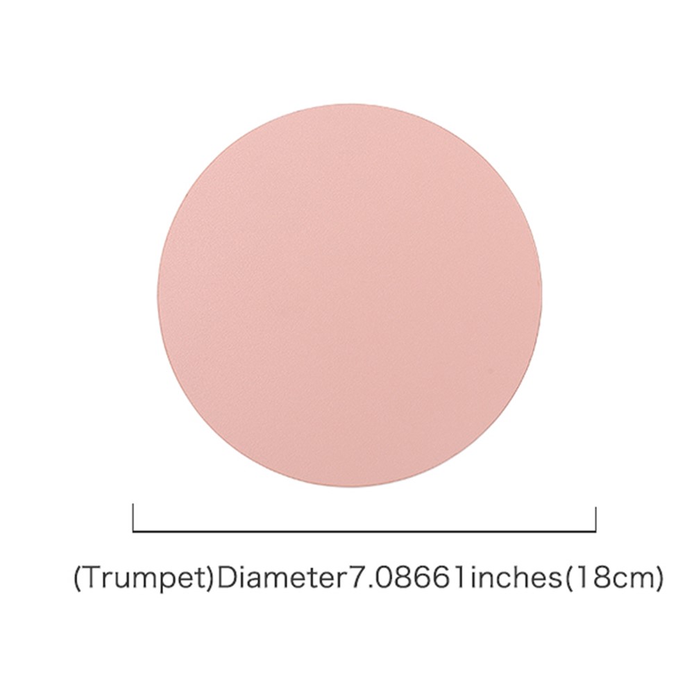 18cm Round Oil Proof Insulated Leather Placemat Tableware Table Pad Kitchen Coaster - Pink-2