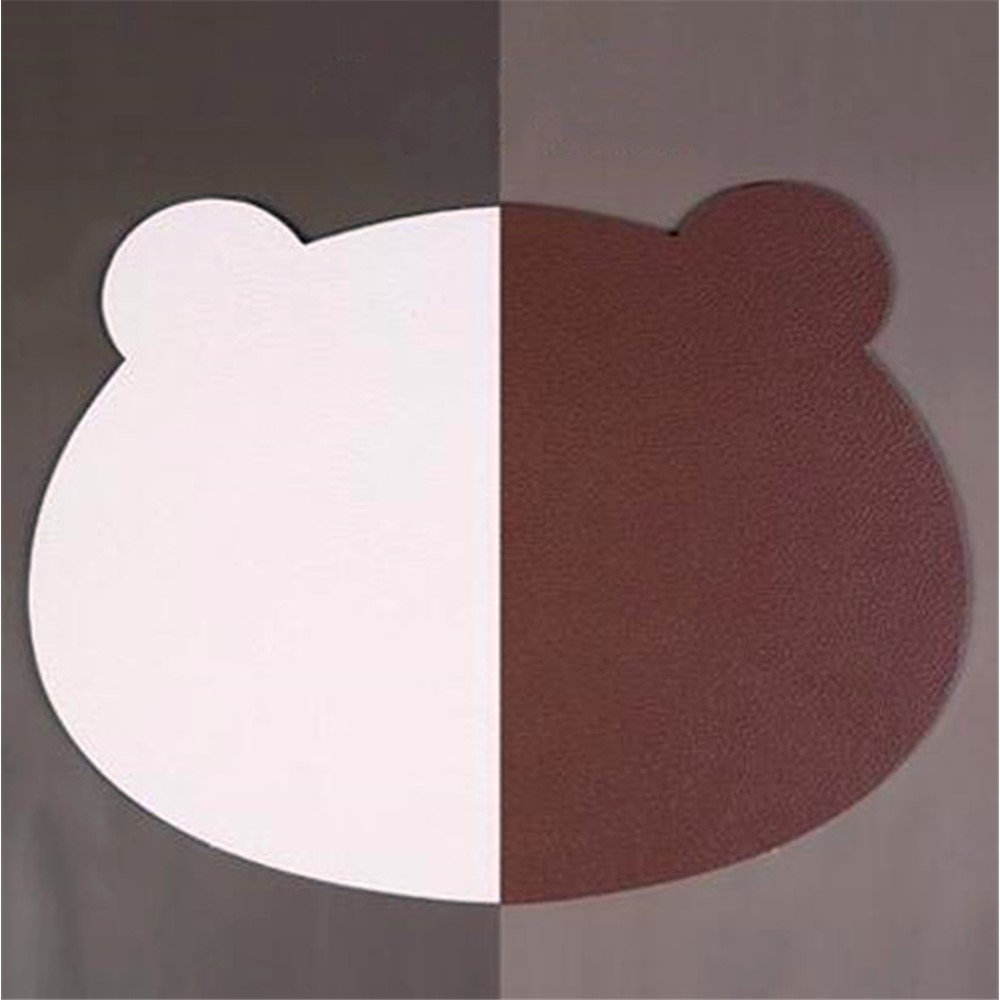 Cartoon Bear Shaped Waterproof Heat-insulating Dishes Table Mat Pad Oil-proof Tableware Placemats - Blue/Grey-5