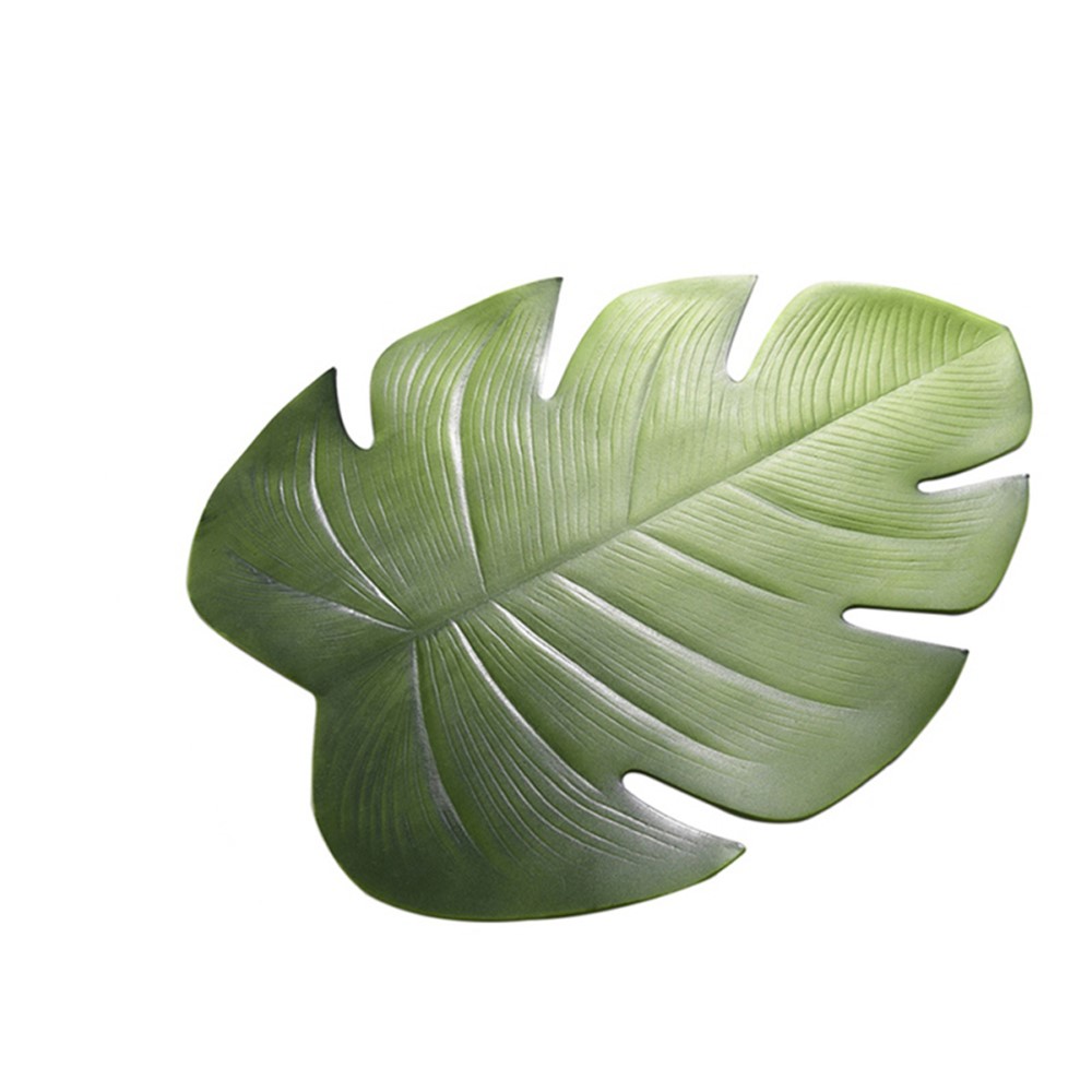 PE003 Monstera Leaf EVA Cup Mat Hawaiian Anti-Slip Drink Mat for Home Decor 13x10cm-1