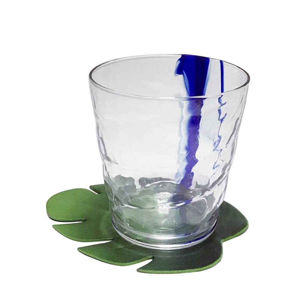 PE003 Monstera Leaf EVA Cup Mat Hawaiian Anti-Slip Drink Mat for Home Decor 13x10cm-2