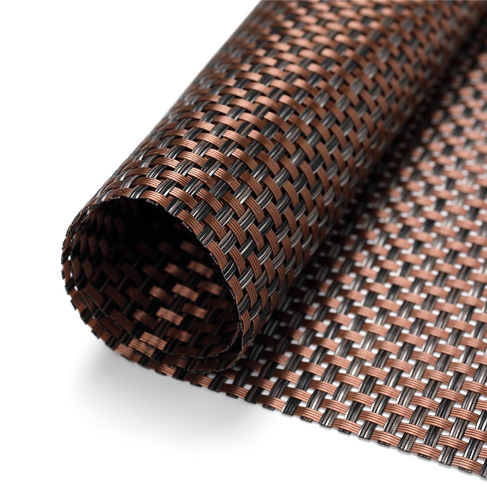 MJ7814 PVC Braided Non-Slip Placemat Dining Table Mat Heat-insulated Tableware Bowl Pads - Yellowish Brown-4