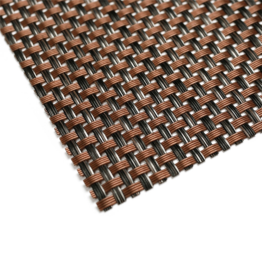 MJ7814 PVC Braided Non-Slip Placemat Dining Table Mat Heat-insulated Tableware Bowl Pads - Yellowish Brown-5