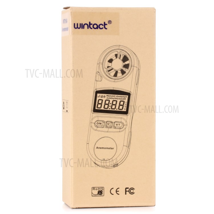 WINTACT WT816A 30m/s Digital Anemometer Tester Portable Handheld Wind Speed Temperature Measure Tool Air Velocity Meter-14