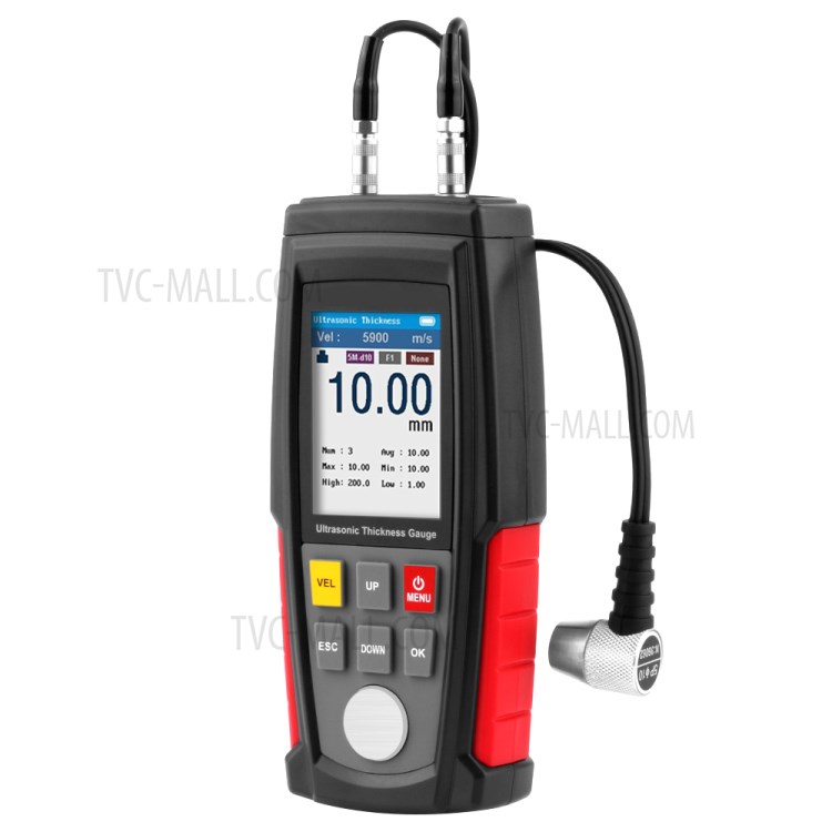 RZ WT100A Digital Ultrasonic Thickness Gauge Tester Hand-held USB Charging 1-225mm Thickness Meter-4