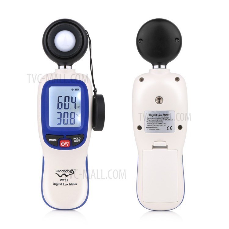 WINTACT WT81 0-200000 Lux Holly Digital Light Meter Professional Aluminance Temperature Strumento di Misurazione