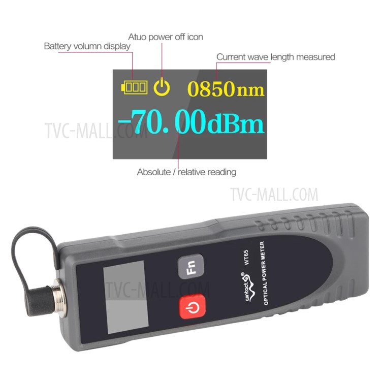 RZ WT65 Handheld Digital Fiber Optic Power Meter Network Cable Tester-2