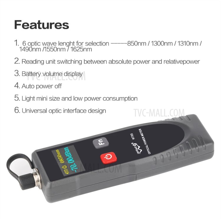 RZ WT65 Handheld Digital Fiber Optic Power Meter Network Cable Tester-3