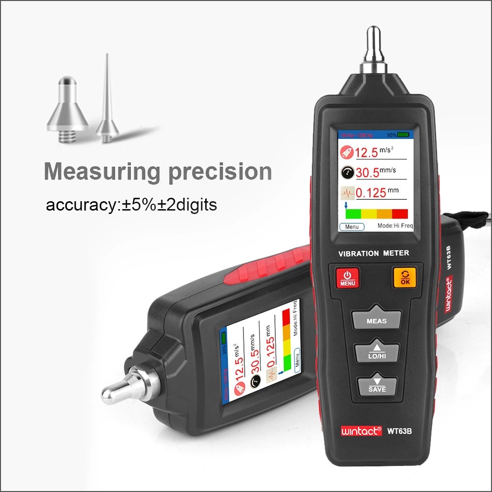 RZ WT63B Digital Vibration Meter Handheld Vibration Analyzer Vibration Tester-4