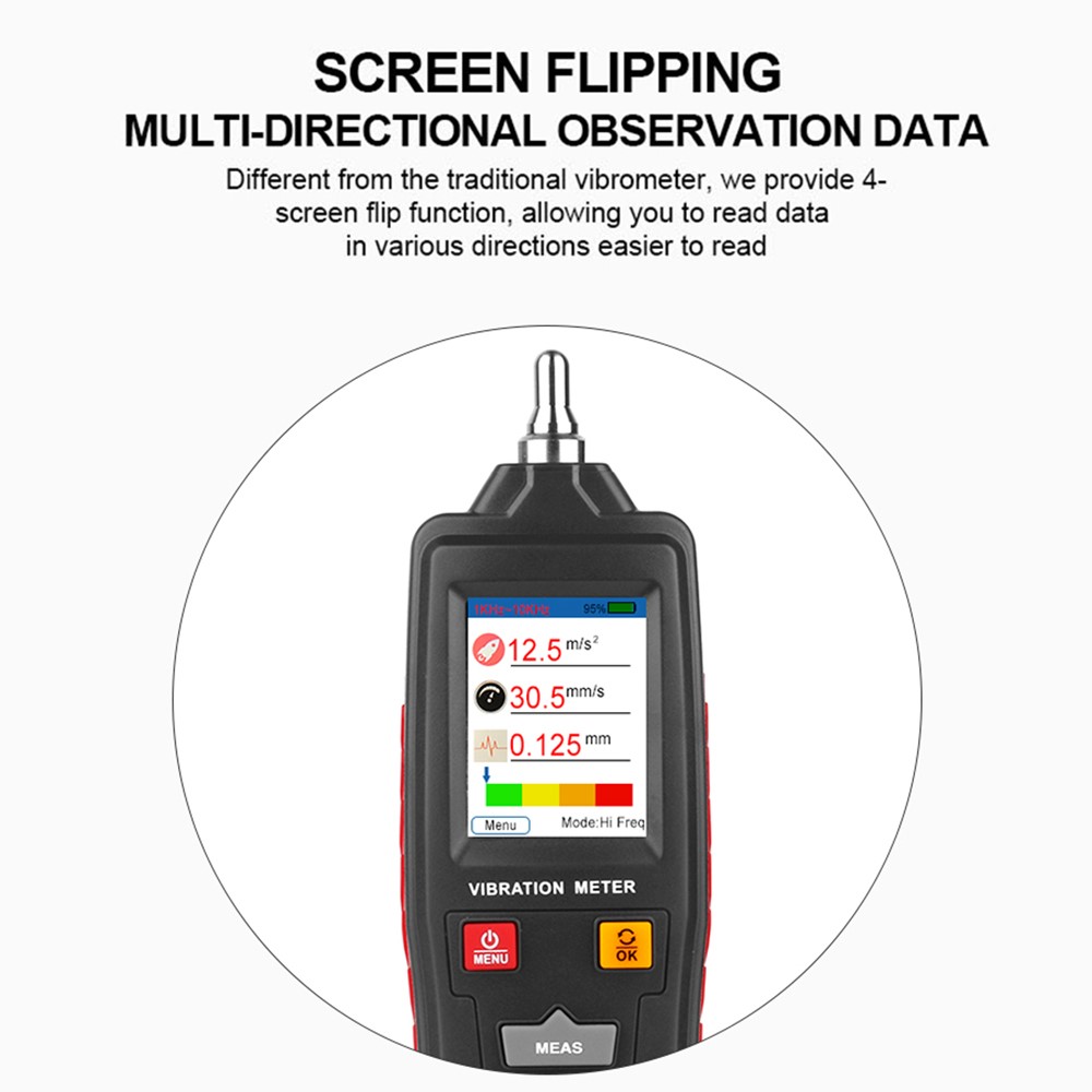 RZ WT63B Digital Vibration Meter Handheld Vibration Analyzer Vibration Tester-5
