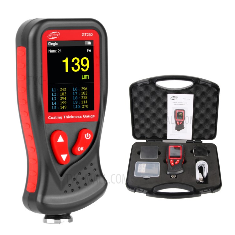 BENETECH GT230 Hand-held Digital Coating Thickness Gauge Rechargeable 0-1300um Paint Film Thickness Tester Measurement Tool-1