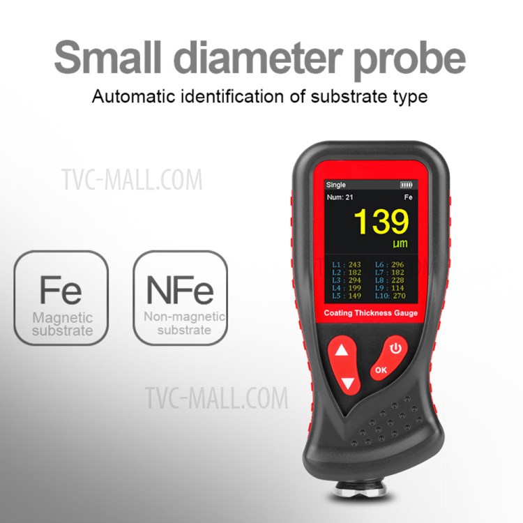 BENETECH GT230 Hand-held Digital Coating Thickness Gauge Rechargeable 0-1300um Paint Film Thickness Tester Measurement Tool-12