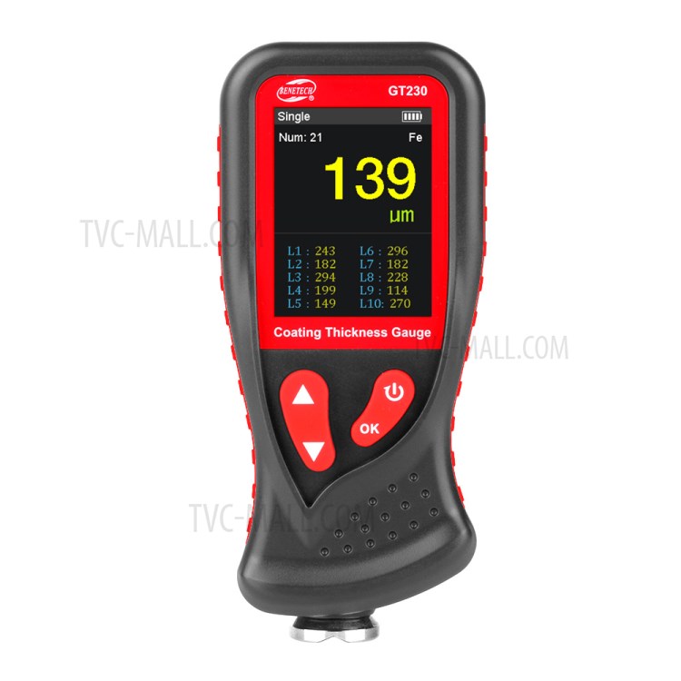 BENETECH GT230 Hand-held Digital Coating Thickness Gauge Rechargeable 0-1300um Paint Film Thickness Tester Measurement Tool-15