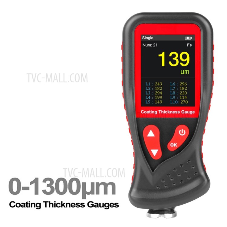 BENETECH GT230 Hand-held Digital Coating Thickness Gauge Rechargeable 0-1300um Paint Film Thickness Tester Measurement Tool-2