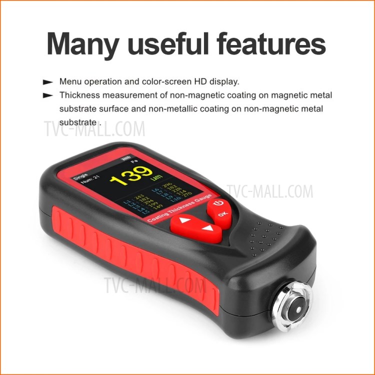 BENETECH GT230 Hand-held Digital Coating Thickness Gauge Rechargeable 0-1300um Paint Film Thickness Tester Measurement Tool-6