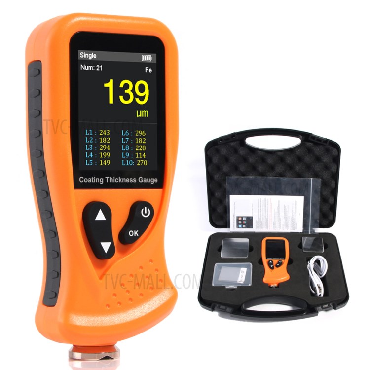 RZ GT230A Hand-held 0-1300um Coating Thickness Gauge Digital Rechargeable Paint Film Thickness Tester Tool-1